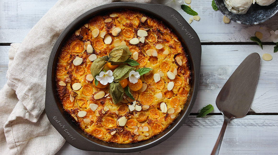 Clafoutis aux cerises de terre et aux amandes