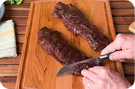 Sterling Silver Beef Hanger Steak with Tiger Tear Flavor