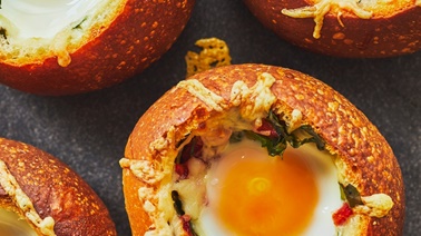 Eggs in a Bread Bowl by Geneviève O’Gleman