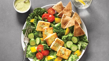Fattoush Salad with Tofu & Mint Dressing