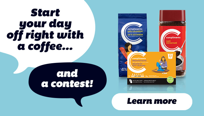 Start oftright with a coffee... and a contest!