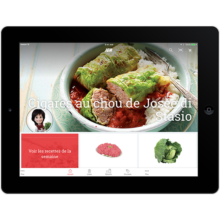 App tablette recettes 