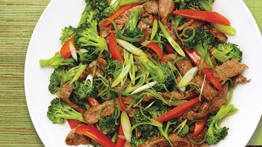 Teriyaki beef and broccoli