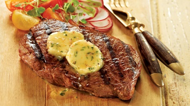 Steaks with lemon-parsley butter from Josée di Stasio