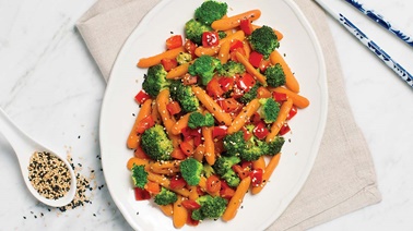 Ginger carrots & broccoli with sesame seeds