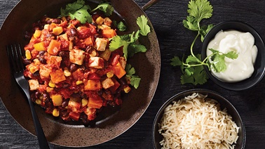 Tofu and sweet potato chili