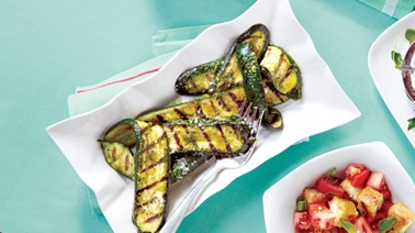 Grilled herb and Parmesan zucchini