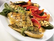 Grouper fillets with fresh herb pesto