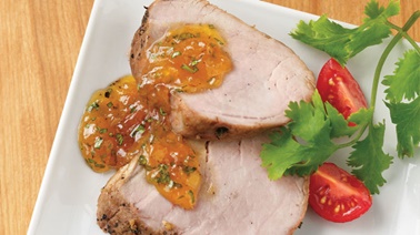 Grilled Pork Tenderloin with Fireball Peach with Ice Wine Jam