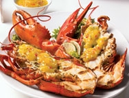 Barbecued lobster with spicy mango sauce