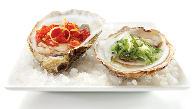 Oysters and salsas
