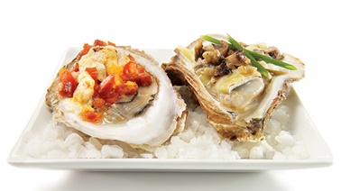 Oysters gratin two ways