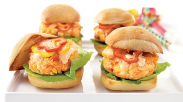 Mini-burgers de saumon frais