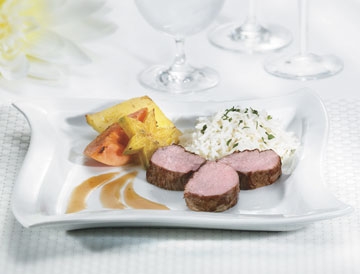 Medallions of Quebec Veal with a Sauce of Exotic Fruits