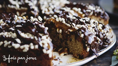 Biscuit géant gourmand au dulce de leche et au chocolat de Trois fois par jour