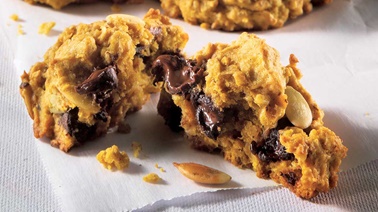 Pumpkin and dark chocolate chip cookies