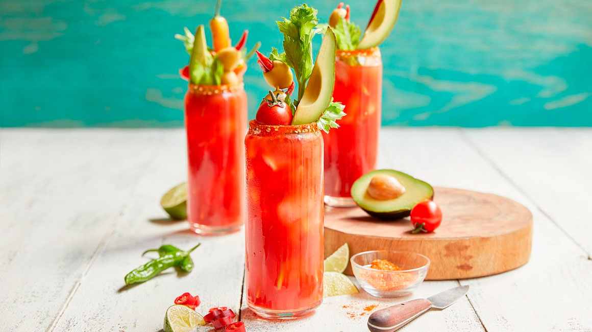 Spicy Bloody Caesar with Avocado
