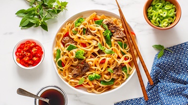 Hoisin Beef and Rice Noodles