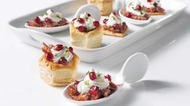 Goat cheese and pomegranate bites