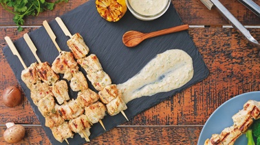 Grilled turkey skewers