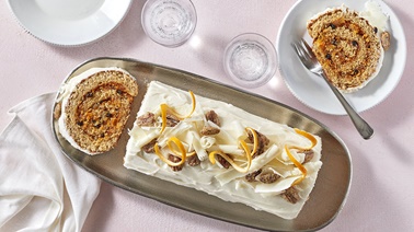 Bûche « gâteau aux carottes »