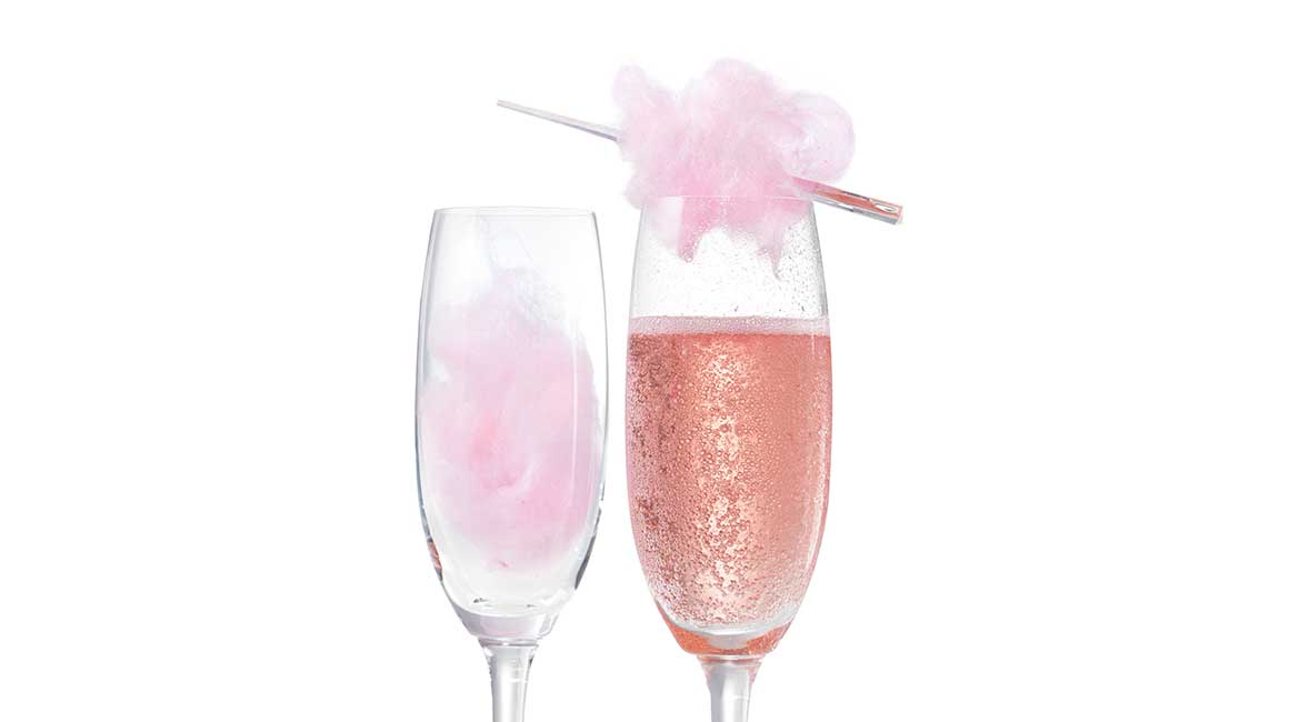 Pink cotton candy bubbles