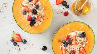 Cantaloupe Yogurt Berry Bowl