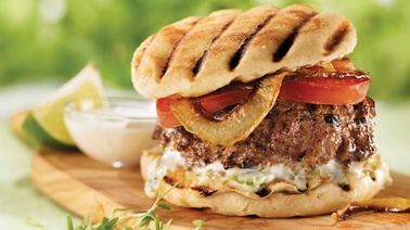 Lamb burgers with lime mayo from Josée di Stasio
