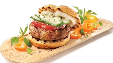 Greek-style chicken burgers from Josée di Stasio