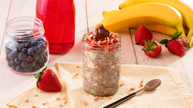 Chia Banana Strawberry Breakfast Jar with Nutella®