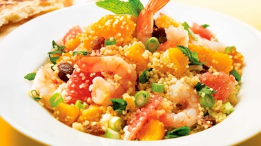 Couscous aux crevettes et aux agrumes