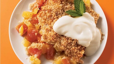 Crumble exotique à la papaye et à la mangue