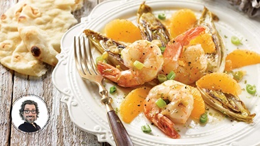Citrus shrimp with endives from Christian Bégin