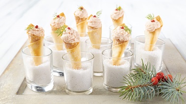 Trout mousse cones for little elves from Alexandra Diaz and Geneviève O'Gleman