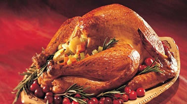 Holiday turkey stuffed with sausage and Compliments sunflower seed bread