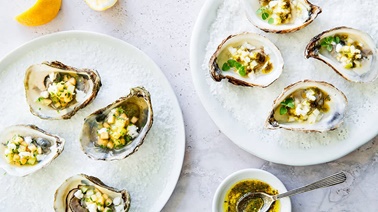 Goat cheese duo oysters