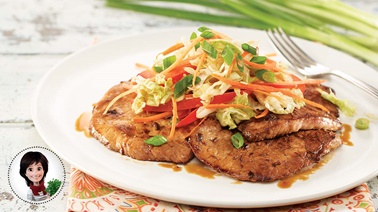Pork cutlets with korean coleslaw from Josée di Stasio 