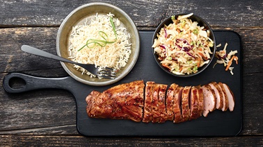 Asian Pork Tenderloin with Coleslaw & Basmati Rice