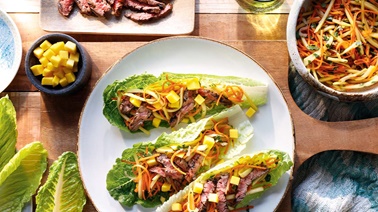 Green Mango and Spicy Beef Lettuce Wraps by Ricardo