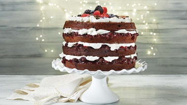 Black Forest cake with berries