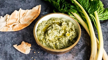 Swiss Chard Stem Hummus