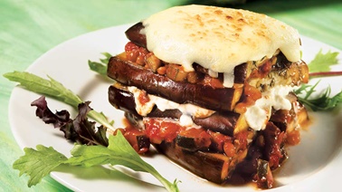 Grilled Eggplant Lasagna Tomato and Ricotta Cheese Sauce