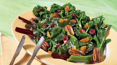 Greens with candied pecans