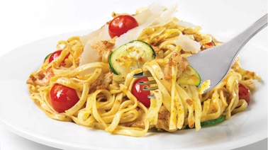 Linguine with chicken and rosso pesto