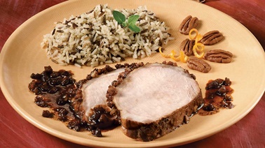 Spiced Pork Loin  with Orange and Nuts