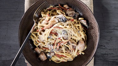 Linguine crémeux aux champignons et au Romano