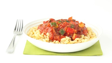 Macaroni à la ratatouille, garniture à la ricotta