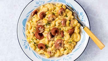 Macaroni aux 3 fromages et saucisses