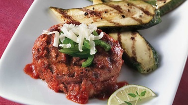 Grilled beef sirloin medallions and zucchini with a mexican twist