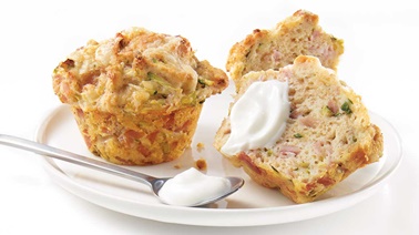 White ham and cheddar muffins